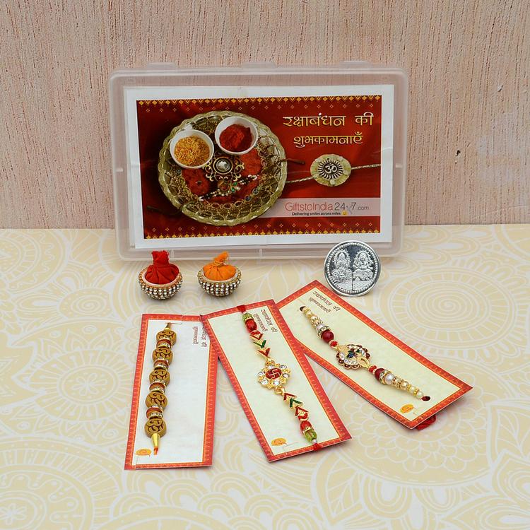 Set of 3 Unique Divine Rakhi