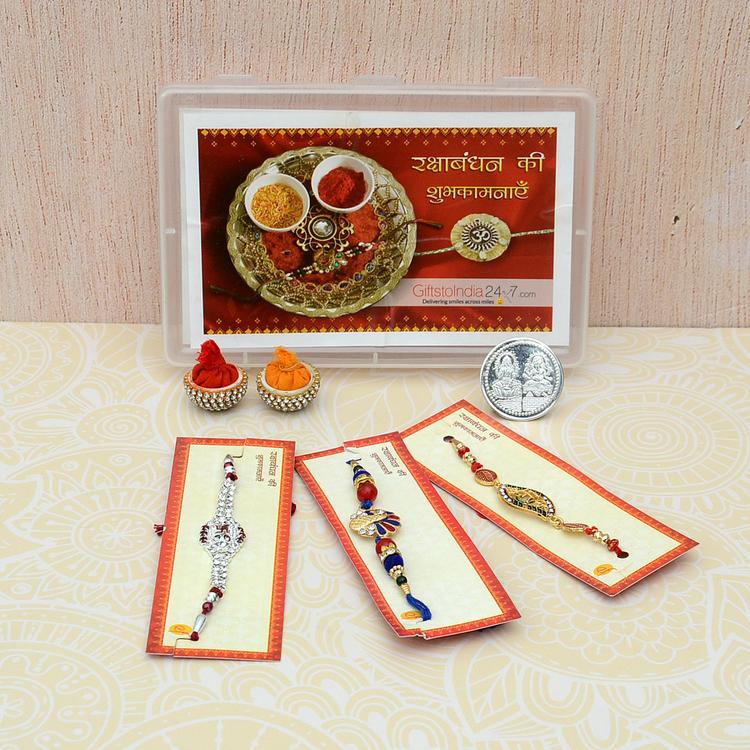 Set of 3 Beautiful Designer Rakhis