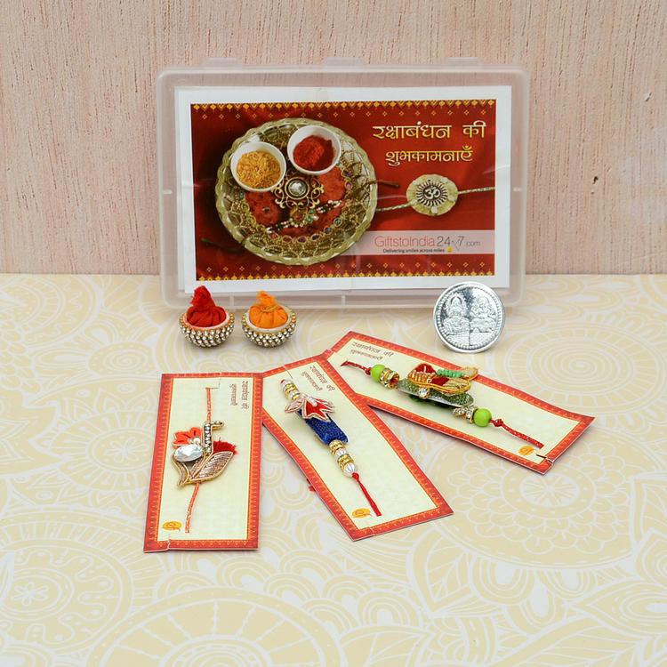 Set of 3 Exclusive Zardosi Rakhis