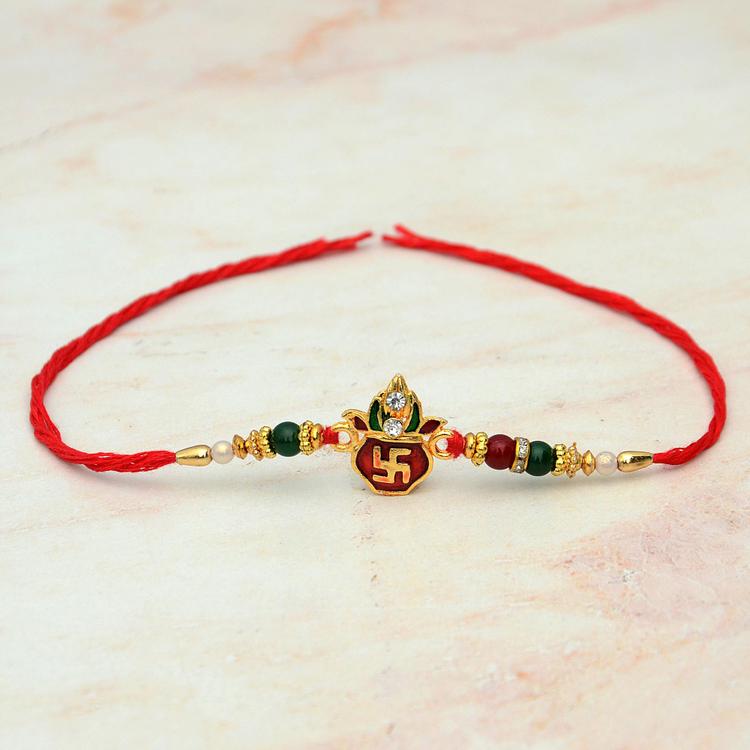 Swastik On A Kalash Divine Rakhi XD