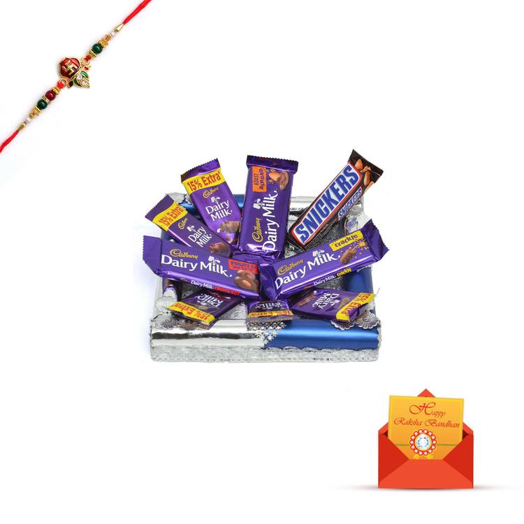 Chocolates in a Tray with Rakhi