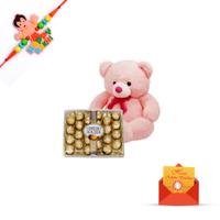 24 Pcs and Pink Teddy Bear with Rakhi