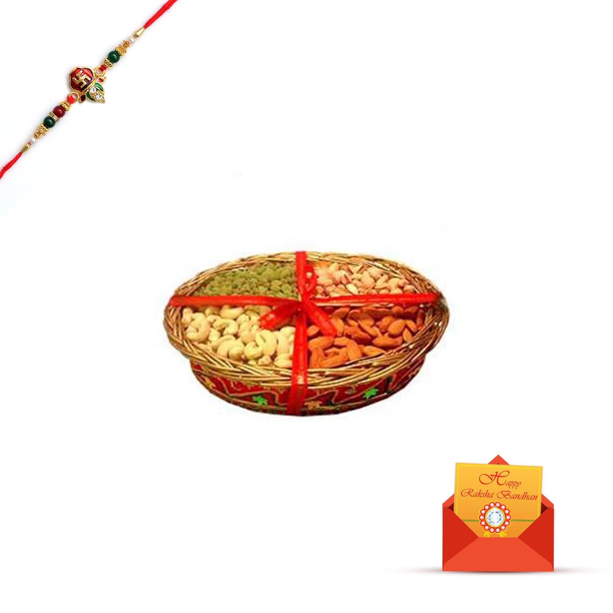 1 Kg. Mixed Dry Fruits with Rakhi, Rakhi Same Day