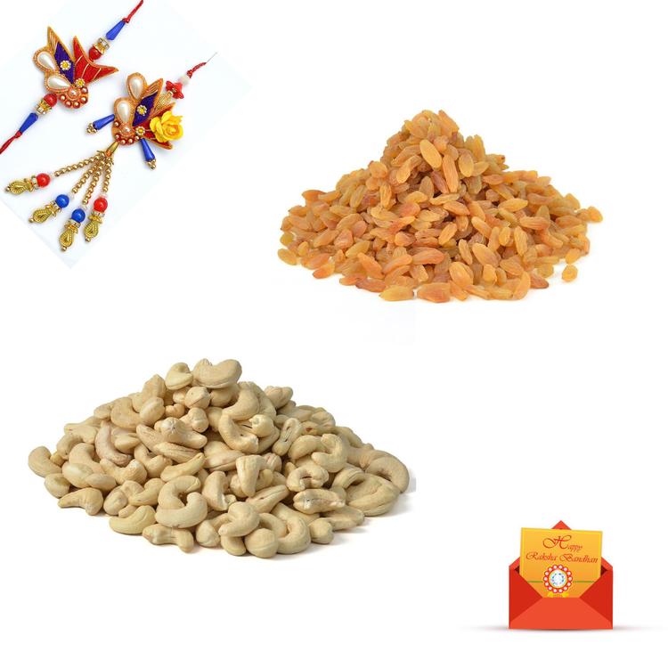 Cashew and Raisin 1 Kg with A Rakhi