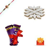 Dairy Milk with Kaju Barfi with Rakhi