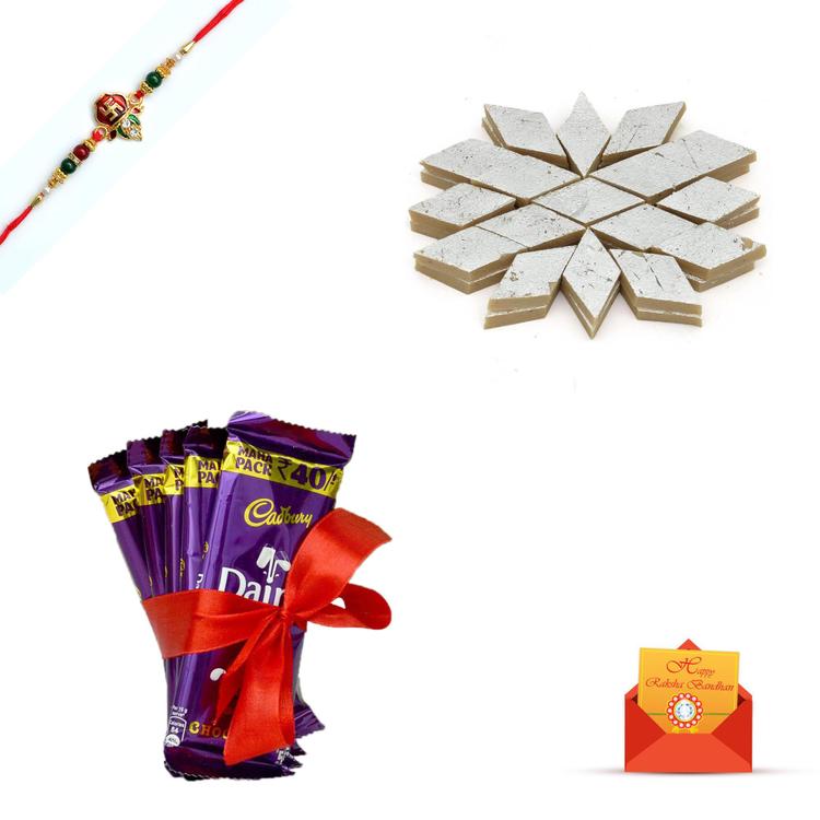 Dairy Milk, Kaju Barfi with Rakhi