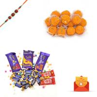 Chocolates with Ladoo and Rakhi