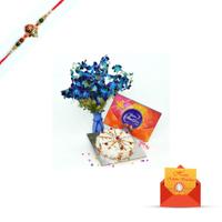 Celebration with Cake and Orchid with Rakhi