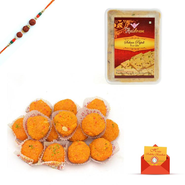 Motichoor Laddoo and Sohan Papri with Rakhi