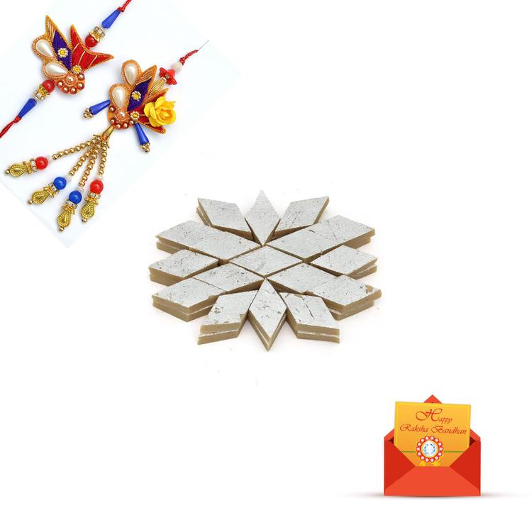 Kaju Barfi 1kg with Bhaiya Bhabi Rakhi