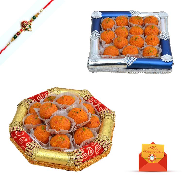 1kg Motichur Laddu with Rakhi