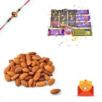 1 kg Almond & Chocolates with Rakhi
