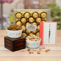 24 pcs Ferrero Rocher with Dry Fruits & Rakhi