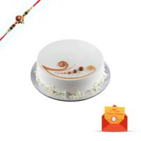 1 Kg Vanilla Flavored Cake with Rakhi