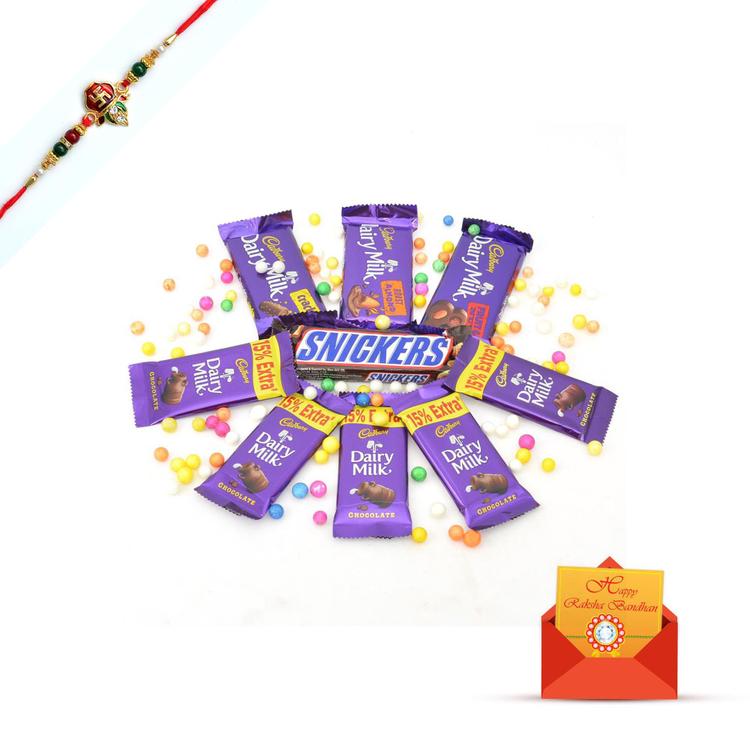Gorgeous Rakhi Chocolates Combo