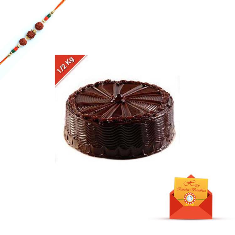 Dark Chocolate Truffle cake with Rakhi