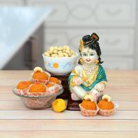 Bal Gopal with Laddu and Dryfruits