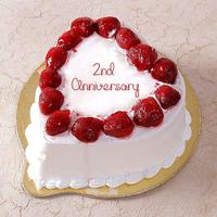 2nd Anniversary Strawberry Cake (Heart)