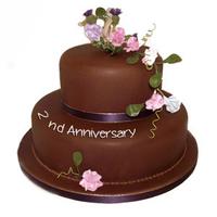 2nd Anniversary 2 Tier Cake 3KG - Chocolate