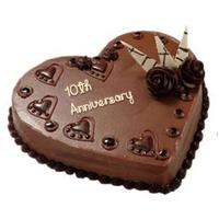 10th Ani Cake (Heart) 1Kg - Chocolate