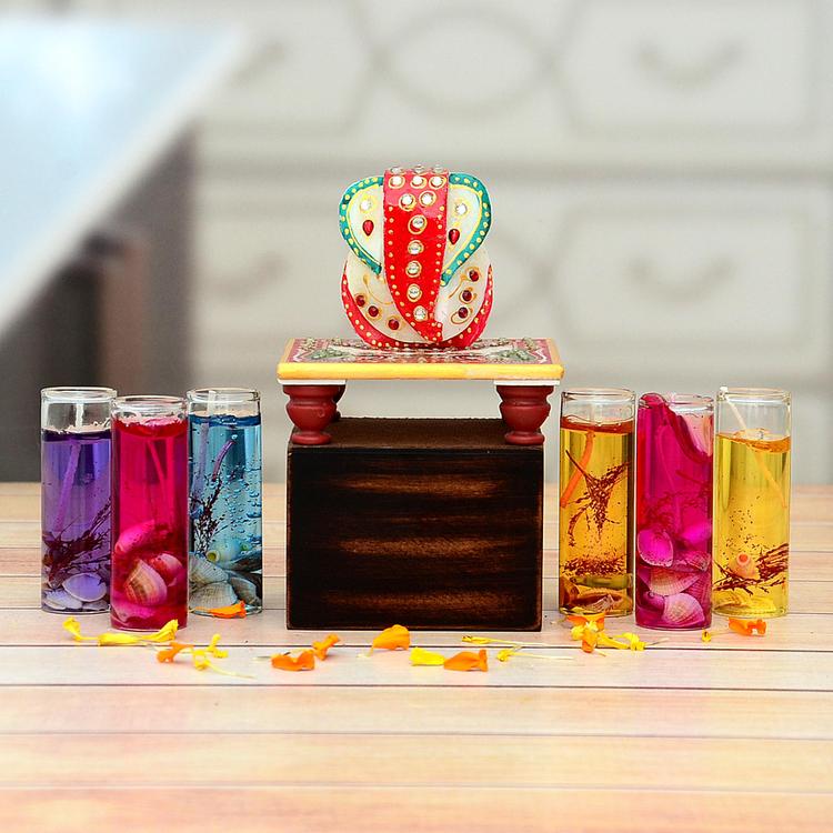 Marble Ganesha with Scented Candles