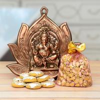 Lotus Ganesha with Mewa Bati and Pista