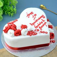 1st Ani Fondant Vanila Cake (Heart)