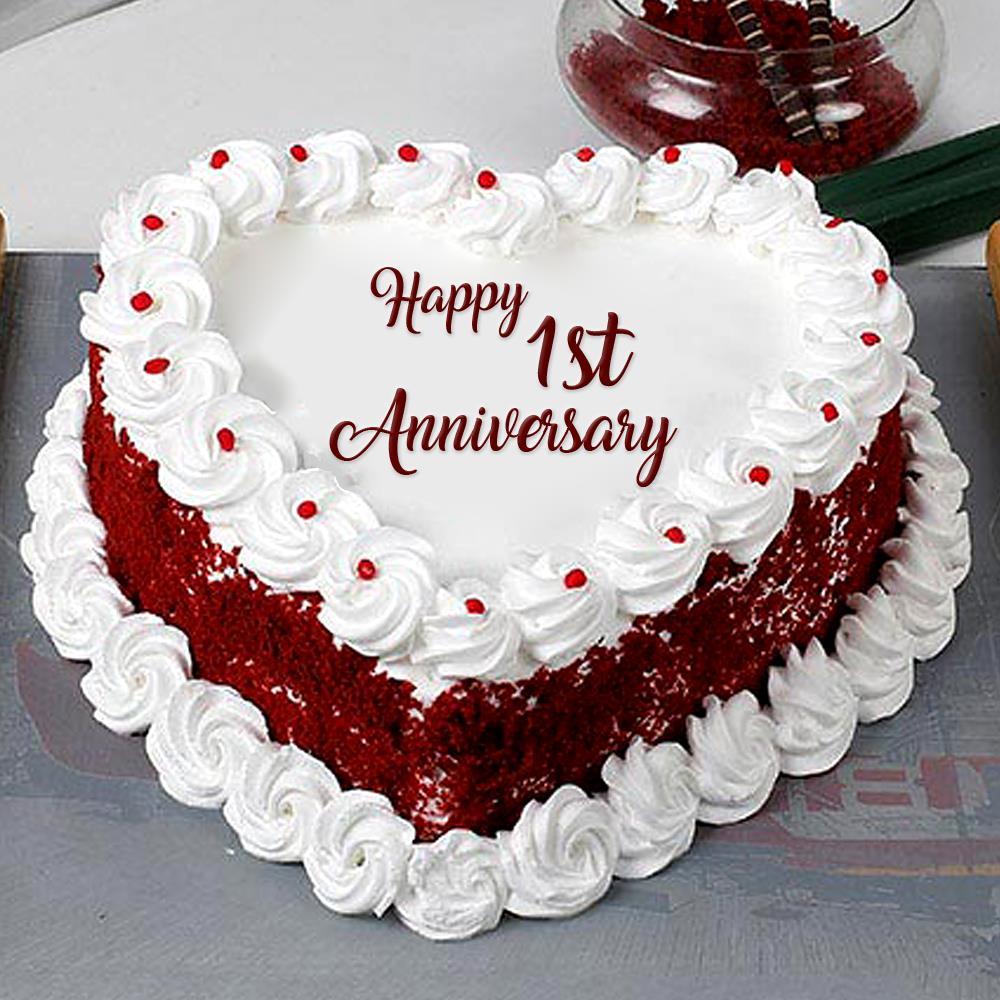 1st Anniversary Cake | Happy anniversary cakes, Anniversary cake pictures,  Happy first wedding anniversary
