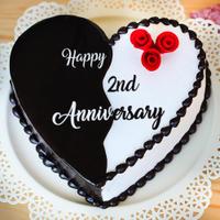 2nd Anniversary Chocolate Cake (Heart)