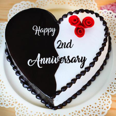 2nd Anniversary Cake (Heart) 1 Kg - Chocolate