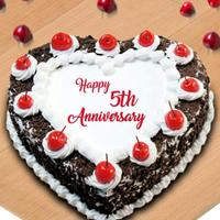 5th Anniversary Black Forest 1 Kg Cake