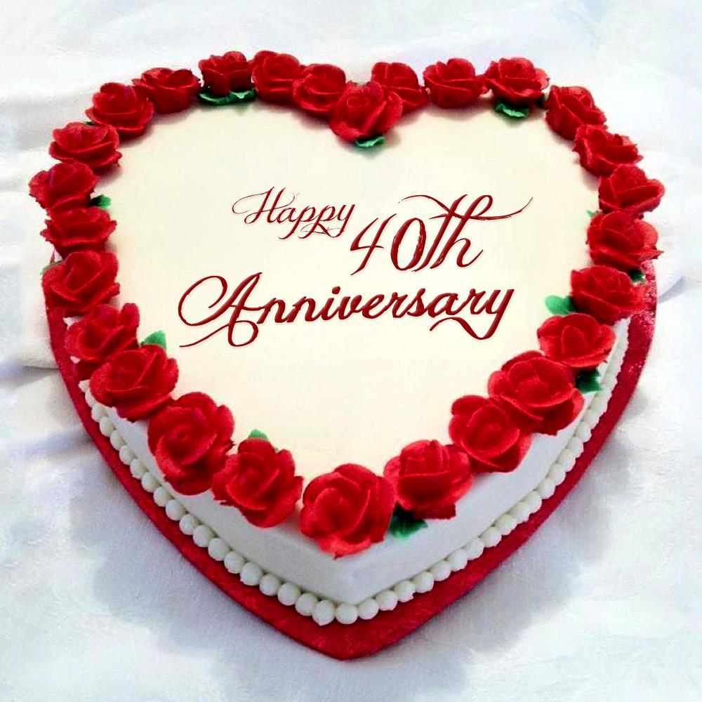Ruby Wedding Anniversary Cake - Buy Online, Free UK Delivery — New Cakes