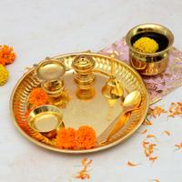 Golden Puja Thali Set