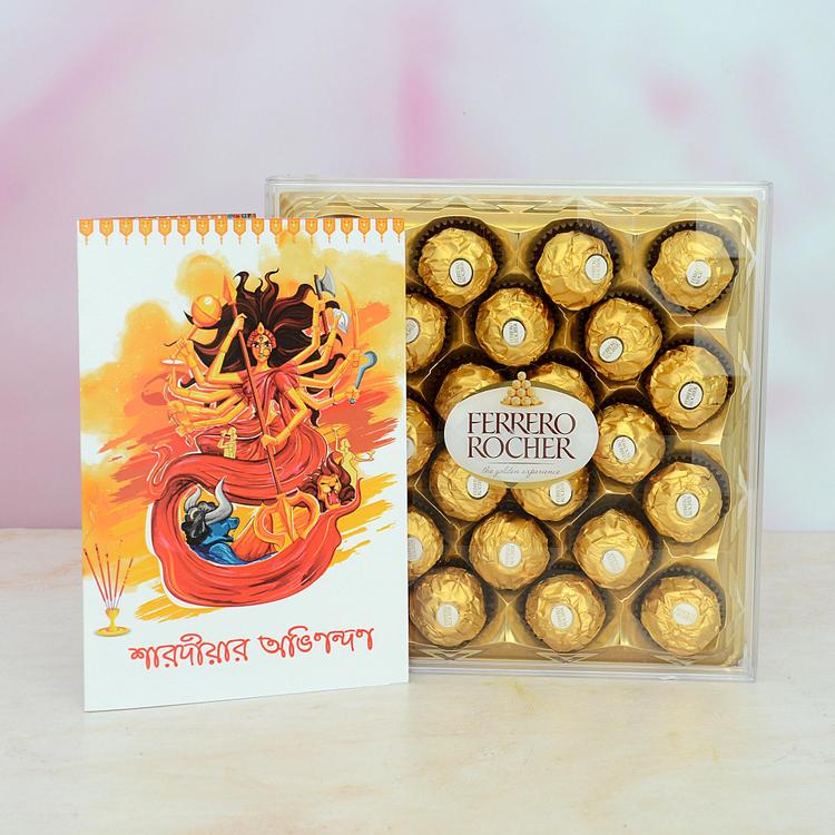 Ferrero Rocher & Durga Puja Card