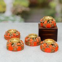Orange Decorative Diya 5 Pcs