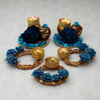 Blue Diya Decorative Set