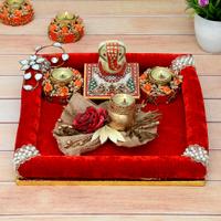 Ganesha with Decorative Diyas