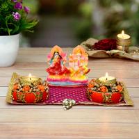 Laxmi Ganesha & Diyas