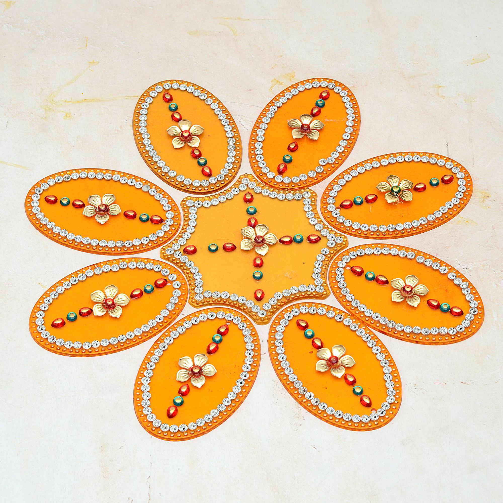 Yellow Colored Designer Rangoli, Diwali Rangolis
