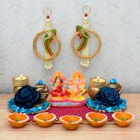 Laxmi, Ganesha, Toran & Diyas