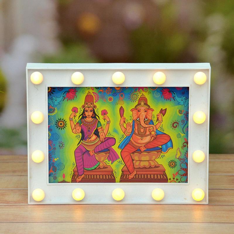 Led Laxmi Ganesh Photo Frame Diwali Gifts