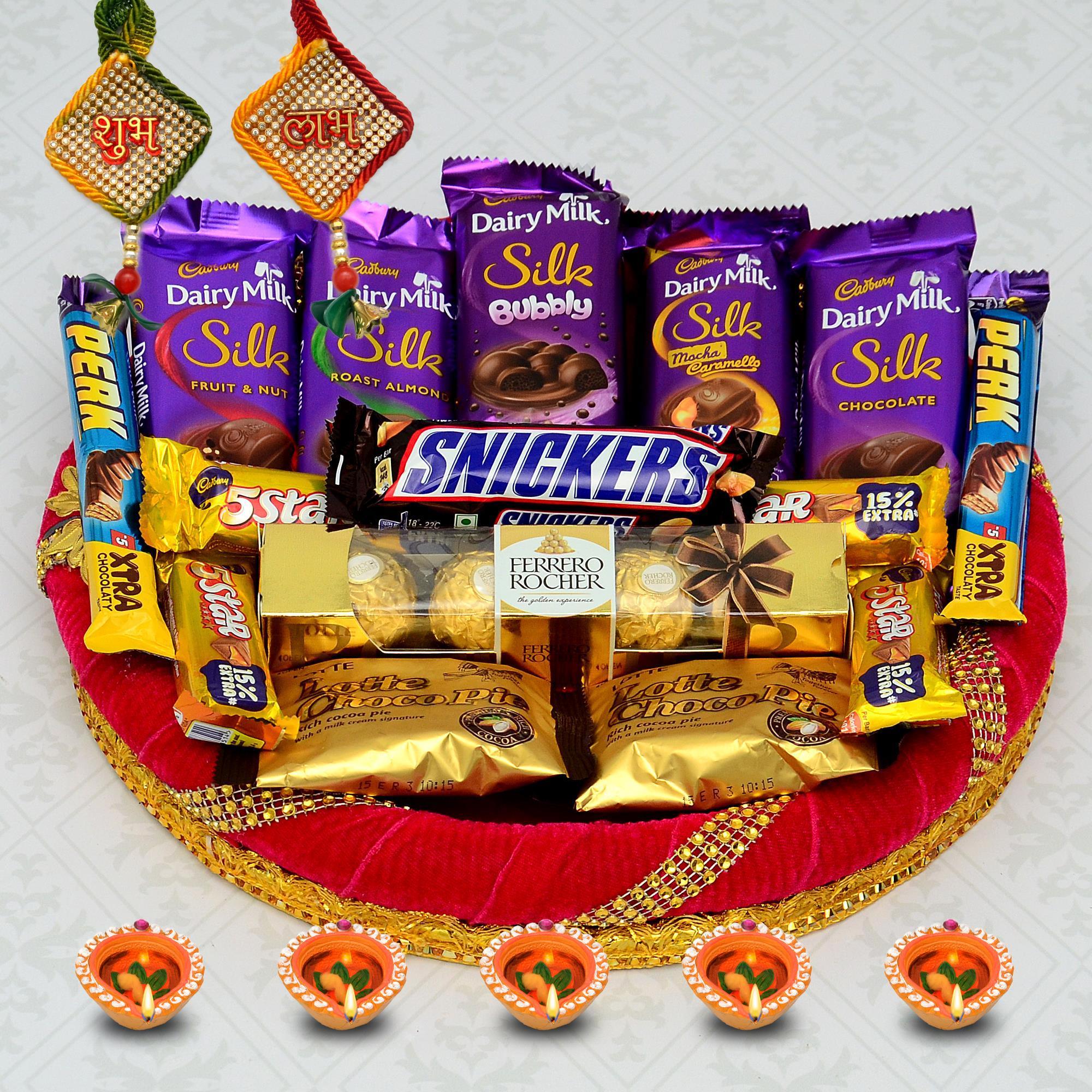 Ferrero Rocher with Chocolates Diwali Thali, Diwali Thalis