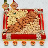 Dry Fruits in a Square Thali