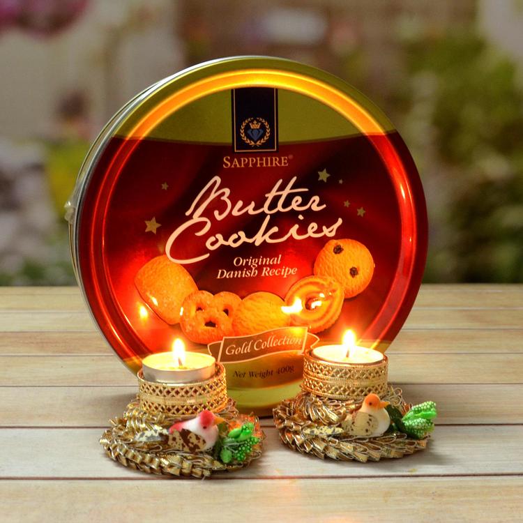 Butter Cookies with 2 Pcs Diya