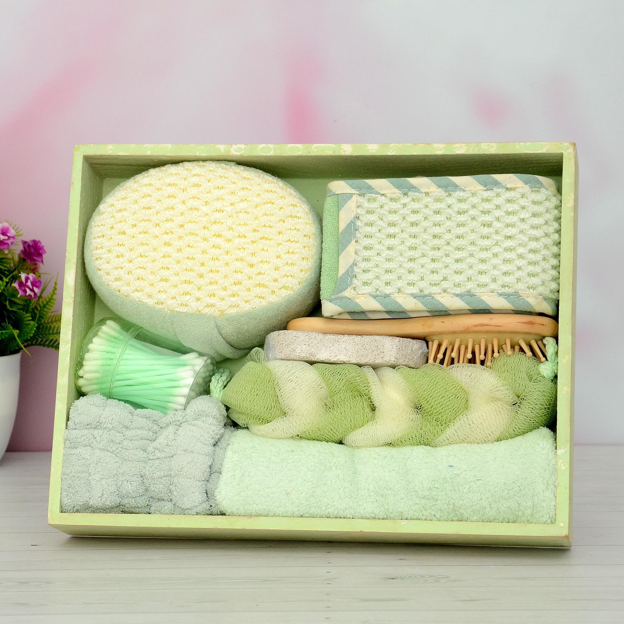 Spa Bath Set 8 Pieces Green, Refreshment Hampers