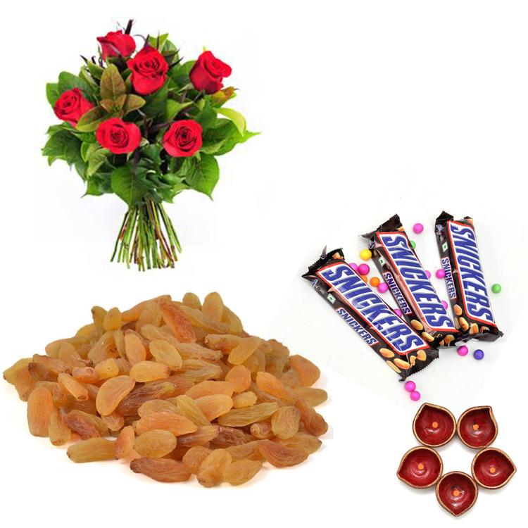 Dryfruit, Chocolates & Roses Combo