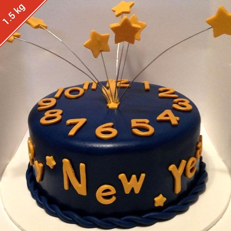 New Year 3D Chocolate Cake 1.5 Kg