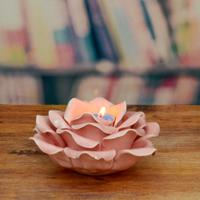Pink Lotus Shape Candle Stand
