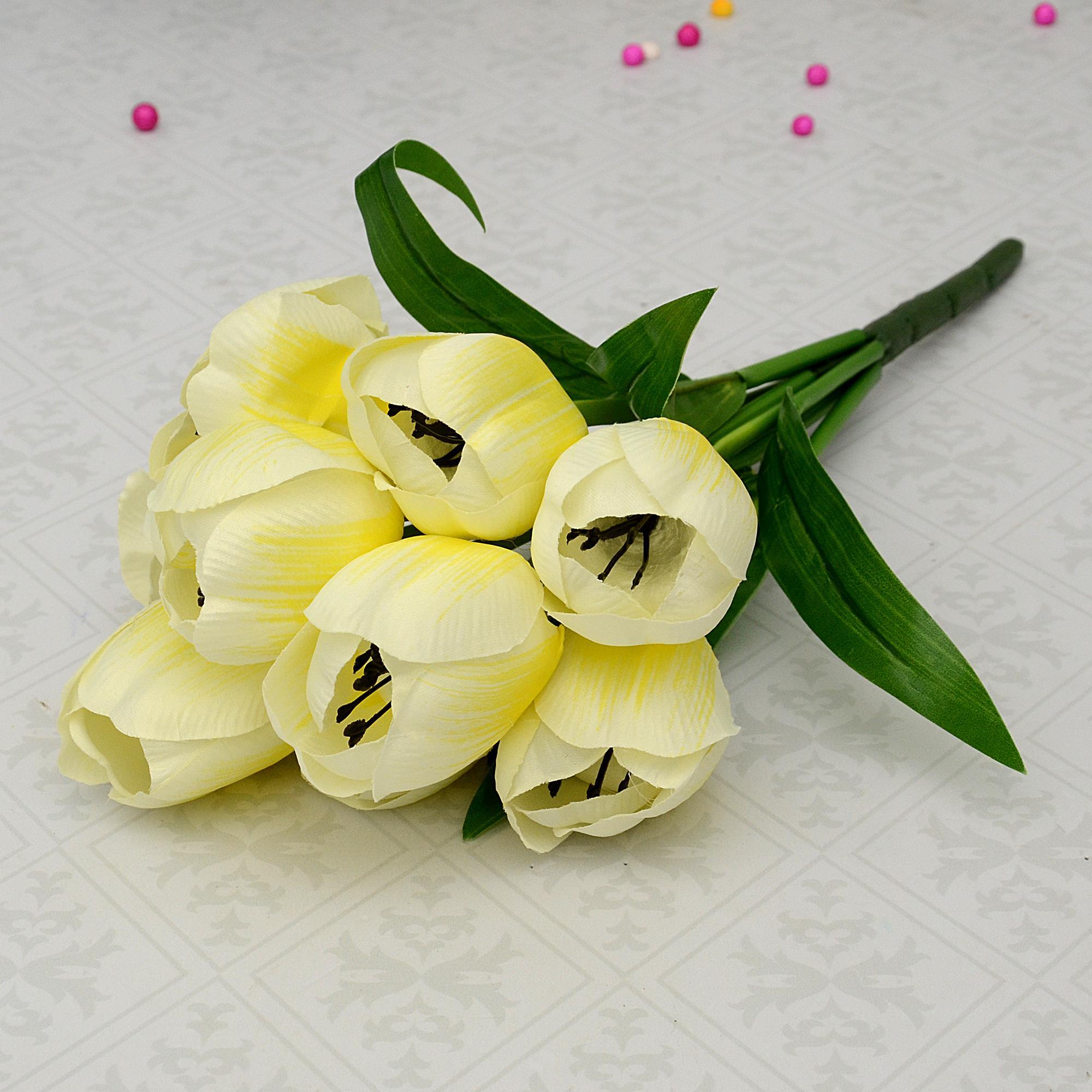 White Tulip Artificial Flowers Gift for Home Add Ons