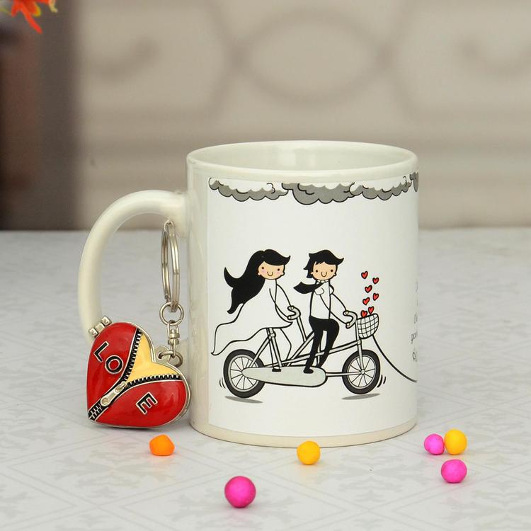 Love Keychain & Mug Personalized Hamper